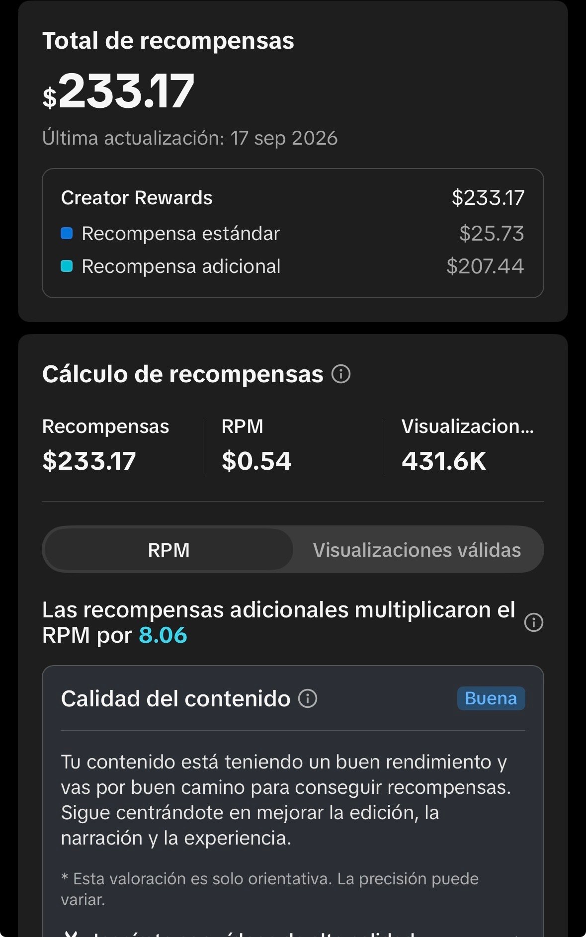 Resultado real en TikTok