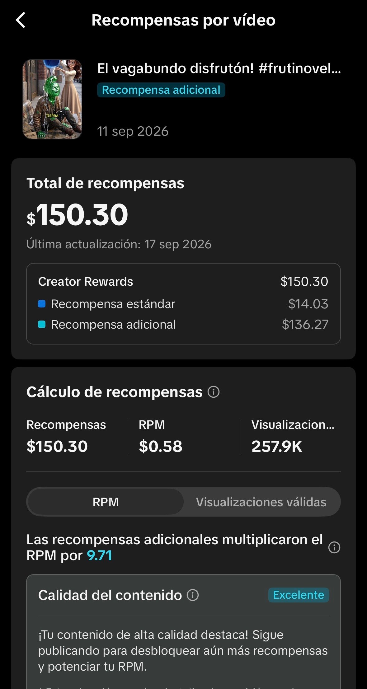Resultado real en TikTok