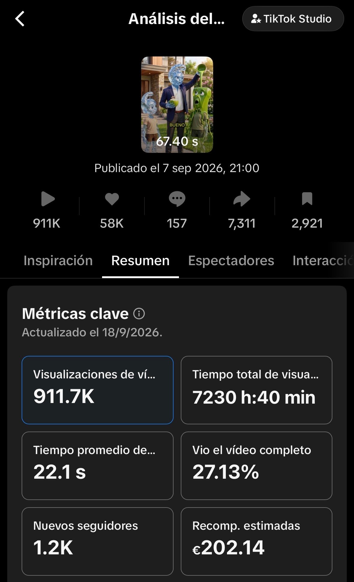 Resultado real en TikTok