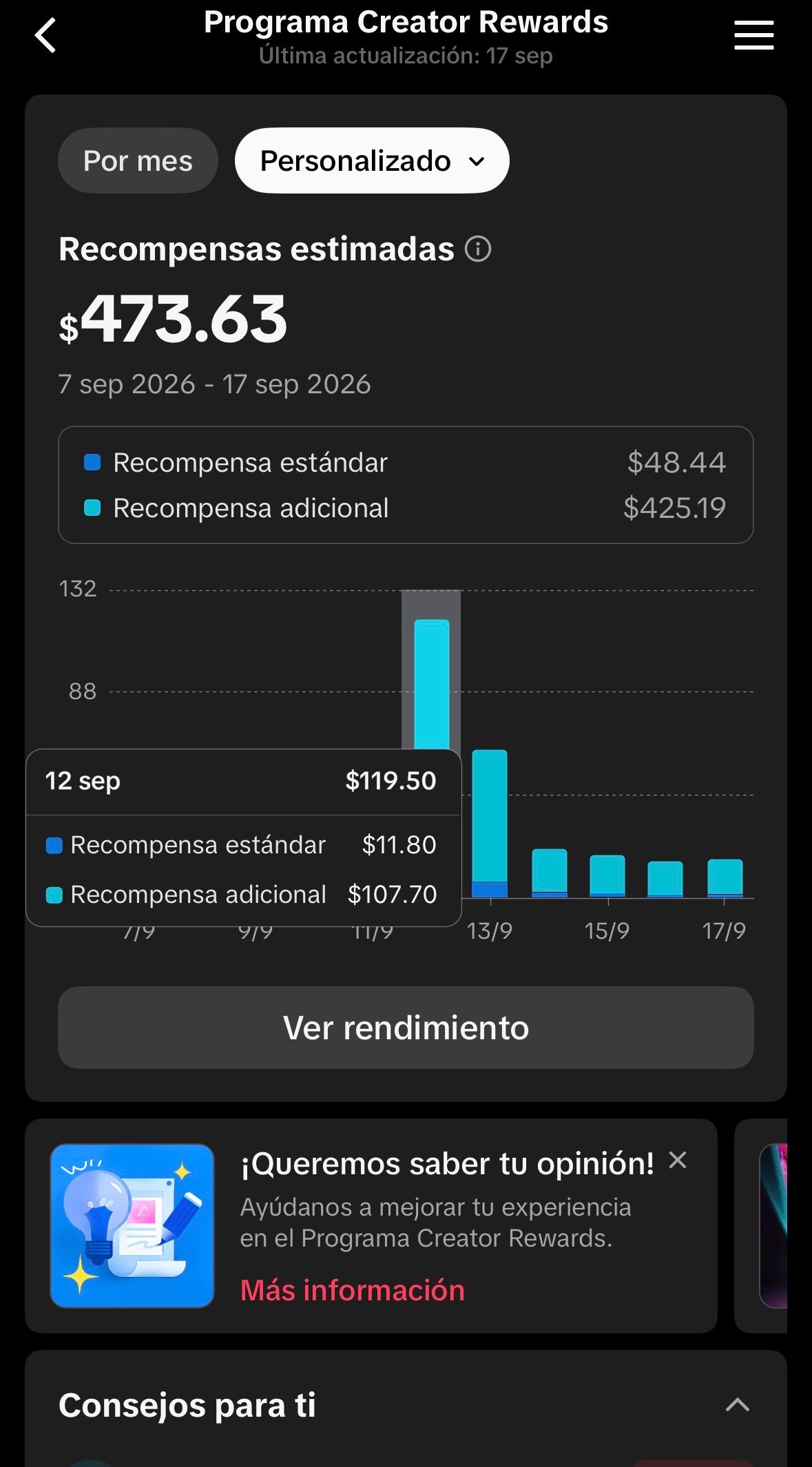 Resultado real en TikTok